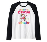 I'm Ready To Crush 3rd Grade Dabbing Unicorn Back to School Maglia con Maniche Raglan