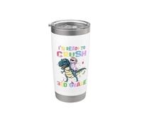 I'm Ready To Crush 3rd Grade Unicorn Dinosaur Back to School Bicchiere termico in acciaio inox doppia parete