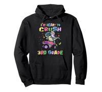 I'm Ready To Crush 3rd Grade Unicorn Dinosaur Monster Truck Felpa con Cappuccio