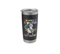 I'm Ready To Crush 4th Grade Unicorn Dinosaur Back to School Bicchiere termico in acciaio inox doppia parete