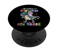 I'm Ready To Crush 4th Grade Unicorn Dinosaur Back to School PopSockets PopGrip Adesivo