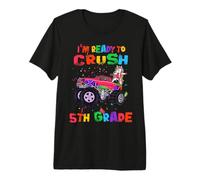 I'm Ready To Crush 5th Grade Unicorn Dabbing Monster Truck Maglietta Premium