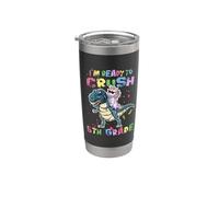 I'm Ready To Crush 5th Grade Unicorn Dinosaur Back to School Bicchiere termico in acciaio inox doppia parete