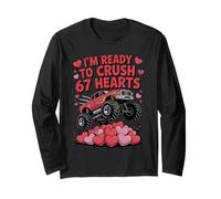 I'm Ready to Crush 67 Hearts Boys Valentines Monster Trucks Maglia a Manica