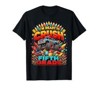 I'm Ready To Crush Fifth Grade Monster Truck Back To School Maglietta