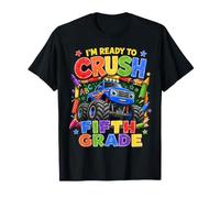I'm Ready To Crush Fifth Grade Monster Truck Back To School Maglietta