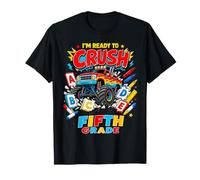 I'm Ready To Crush Fifth Grade Monster Truck Back To School Maglietta