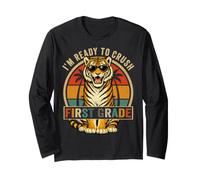 I'm Ready to Crush - Occhiali da Sole con Tigre di Prima elementare, Stile retrò Maglia a Manica