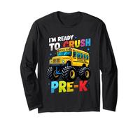 I'm Ready To Crush Pre-K School Bus Back To School Bambini Ragazzi Maglia a Manica