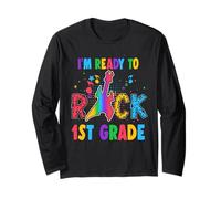 I'm Ready To Rock 1st Grade Guitar Back To School Maglia a Manica