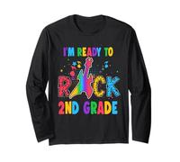 I'm Ready To Rock 2nd Grade Guitar Back To School Maglia a Manica