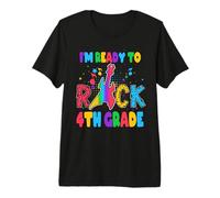 I'm Ready To Rock 4th Grade Guitar Back To School Maglietta Premium