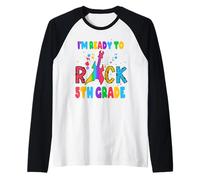 I'm Ready To Rock 5th Grade Guitar Back To School Maglia con Maniche Raglan