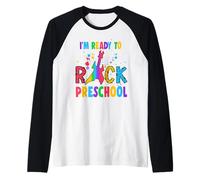 I'm Ready To Rock Preschool Guitar Back To School Maglia con Maniche Raglan