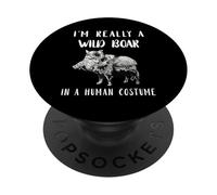 I'm Really A Wild Cinghiale In Costume Umano Caccia al Cinghiale PopSockets PopGrip Adesivo