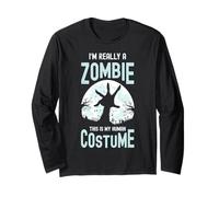 I'm Really A Zombie This Is My Human Costume Semplice Maglia a Manica