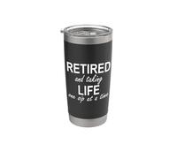 Im Retired and Taking Life One Sip at a Time Retirement Wine Bicchiere termico in acciaio inox doppia parete