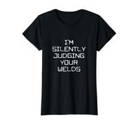 I'm Silently Judging Your Welds Divertente Saldatore Pipefitter Maglietta con Stampa Grafica Economica