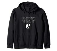 'I'm Silently Wishing I Was Doing Tai Chi!' Detto Divertente Felpa con Cappuccio
