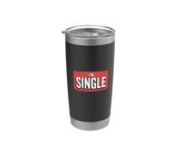 I'm Single Red Retro Banner | Stato relazionale divertente Bicchiere termico in acciaio inox doppia parete
