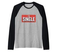 I'm Single Red Retro Banner | Stato relazionale Divertente Maglia con Maniche Raglan