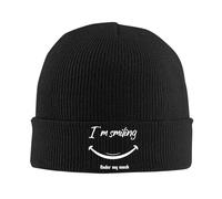 I'm Smiling Under This Mask Uomo Donna Berretto Invernale Morbido Skull cap Leggero Watch cap per Moto Bici Tutte Le Stagioni