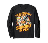 I'm So Confident That I Do Sudoku in Pen Puzzle Player - Maglia a Manica