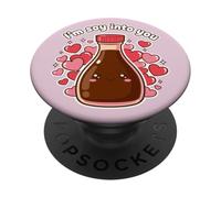 I'm So Into You Carino Bottiglia Salsa di soia Kawai Valentine Coppia PopSockets PopGrip Adesivo
