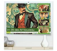 Im Stil des Art Nouveau (hochwertiger Premium Wandkalender 2026 DIN A2 quer), Kunstdruck in Hochglanz: Die Lebensweise von Männern im Jugendstil war ... Eleganz, Kunstsinn und Naturverbundenheit.