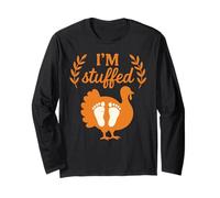 I'm Stuffed Turkey Divertente Ringraziamento Incinta Autunno Maglia a Manica