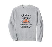 Im Such A Good Cook Allarme Fumo Cheers Me On Funny Felpa, Unisex per Adulti, Grigio Melange, M