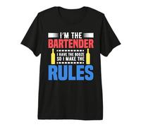 I'm The Bartender Rules Funny Bartending Alcoholic Drink Maglietta Premium