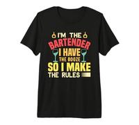 I'm The Bartender So I Make The Rules Funny Bartending Maglietta Premium