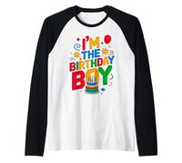 I'm The Birthday Boy Master Builder Building Mattoncini Blocchi Maglia con Maniche Raglan