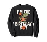 I'm The Birthday Boy T-Rex Dino Basket Compleanno Felpa