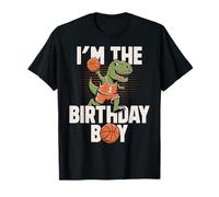 I'm The Birthday Boy T-Rex Dino Basket Compleanno Maglietta
