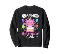 I'm The Birthday Girl Cute Kids Axolotl Bday Family Matching Felpa