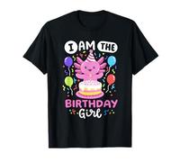 I'm The Birthday Girl Cute Kids Axolotl Bday Family Matching Maglietta