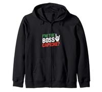 I'm The Boss Capiche? Patriottica Bandiera Italia Orgoglio Felpa con Cappuccio