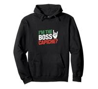 I'm The Boss Capiche? Patriottica Bandiera Italia Orgoglio Felpa con Cappuccio