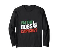 I'm The Boss Capiche? Patriottica Bandiera Italia Orgoglio Maglia a Manica
