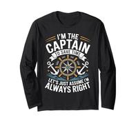 I'm The Captain Assume I'm Always Right Funny Sailing Maglia a Manica
