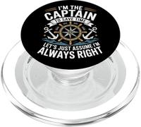 I'm The Captain Assume I'm Always Right Funny Sailing PopSockets PopGrip per MagSafe