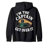 I'm The Captain Get Over It Funny Daying Nautical Boat Felpa con Cappuccio