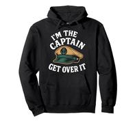 I'm The Captain Get Over It Funny Daying Nautical Boat Felpa con Cappuccio