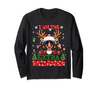 I'm The Extra Reindeer Christmas Outfit Funny Xmas Maglia a Manica