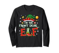 Im The Front Desk Elf Fun Christmas Front Desk Agente Maglia a Manica