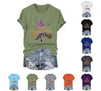 I'm The Grammy Witch Halloween Camicie Donna Strega T Shirt Divertente Costumi di Halloween Girocollo Manica Corta Top Festival Abiti Vestiti, Blu, S
