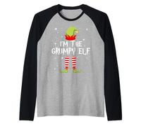 I'm The Grumpy Elf Funny Christmas Matching Family Group Maglia con Maniche Raglan