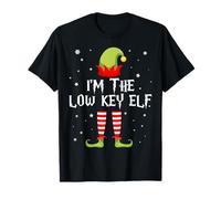 I'm The Low Key Elf Funny Christmas Matching Family Group Maglietta